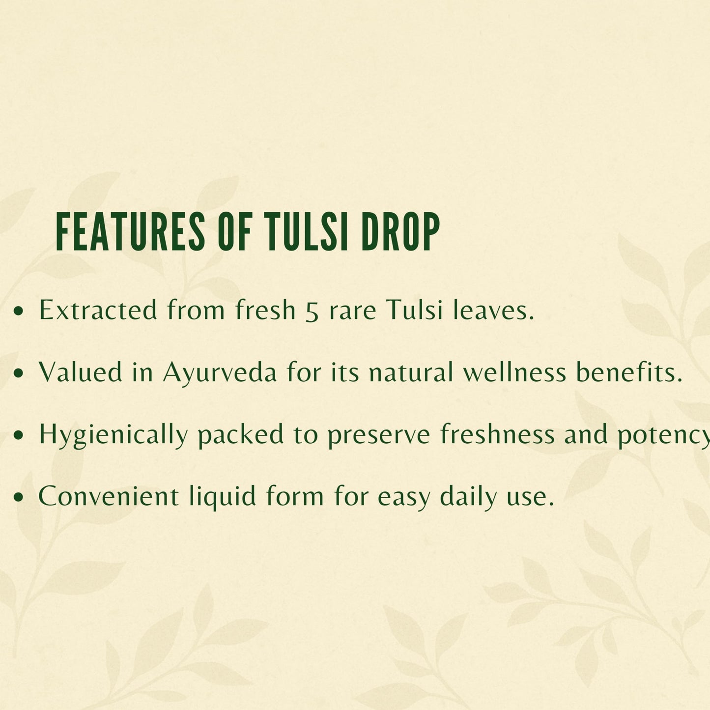 Authentic Ayurvedashree Tulsi Drops bottle side profile