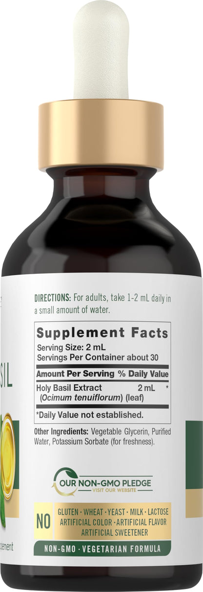 Carlyle Holy Basil herbal supplement bottle label details