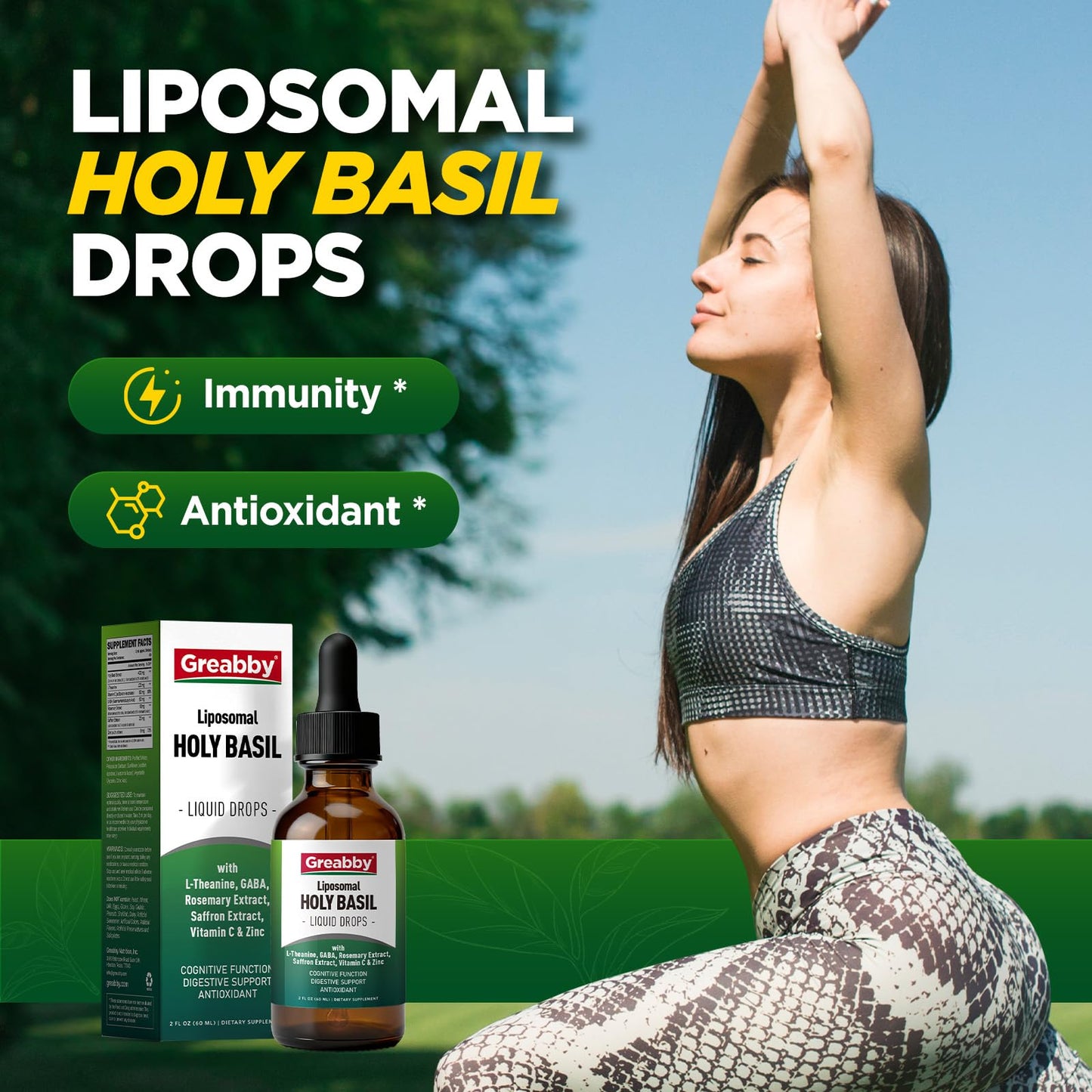 Greabby herbal supplement dropper and liquid consistency