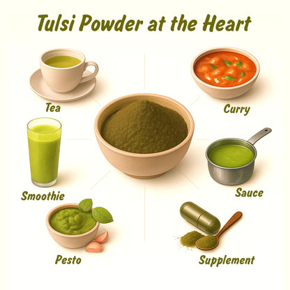 Spice Profile USDA Organic Tulsi powder pouch label details