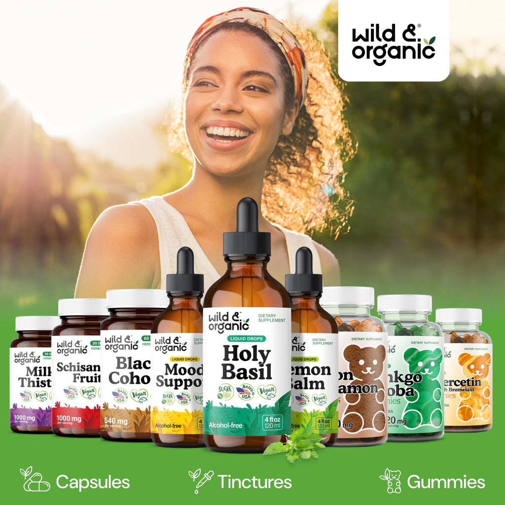 Wild and Organic Holy Basil Tincture packaging back side