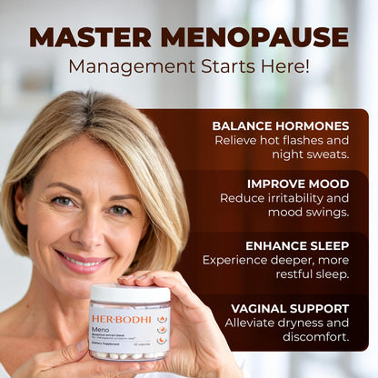Her Bodhi Meno 60 vegan capsules bottle side view