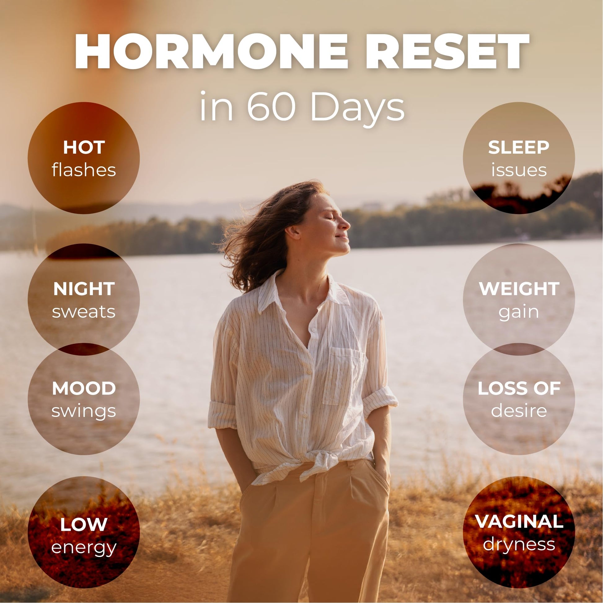Her Bodhi Meno hormonal support supplement bottle in hand