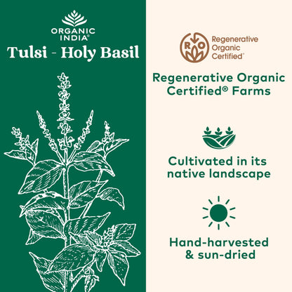 Organic India Holy Basil capsules packaging side view