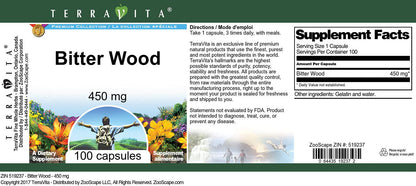 Terravita Bitter Wood Quassia amara supplement dosage instructions