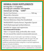 Close up view of the manufacturing quality seal on Satya Naturals Karela supplement.
