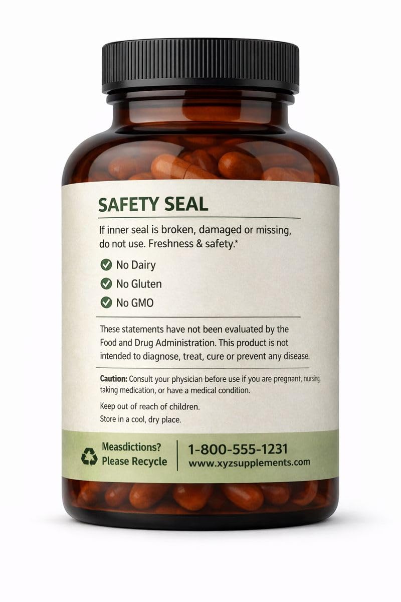 Back label of Satya Naturals Momordica Charantia capsules highlighting the 12,500 mg raw powder equivalent dosage.
