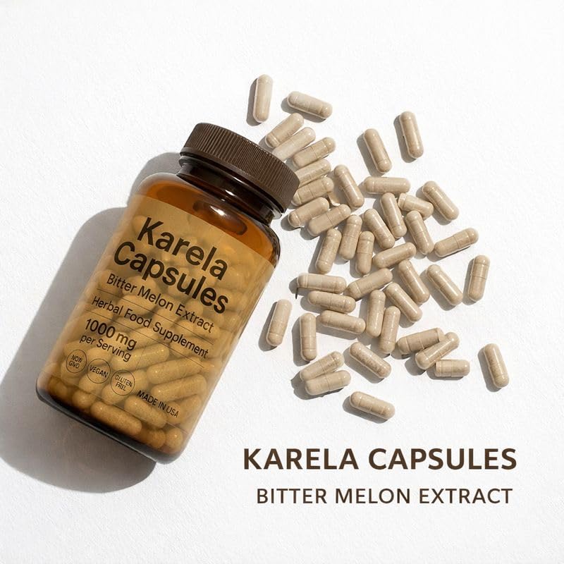 Vegan and gluten free bitter melon herbal food supplement capsules for metabolic wellness