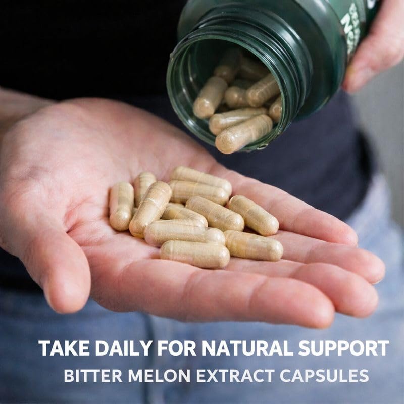 Sowell Health bitter melon extract herbal food supplement showing vegan and non-GMO labels.