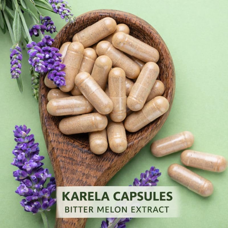 Nutritional facts and directions on the back of Sowell Health Karela 1000mg supplement.