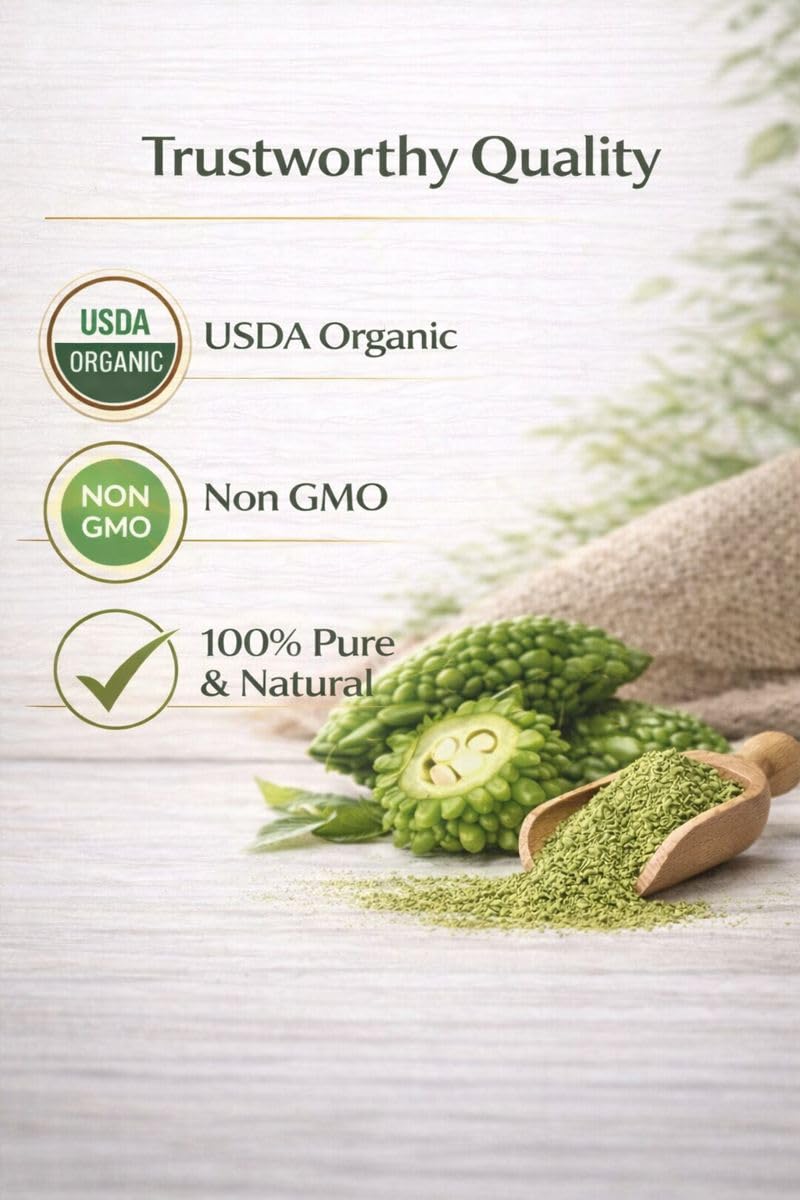 Peakright Karela 16 Ounce nutritional facts label close up view