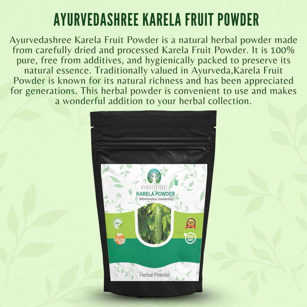 Ayurvedashree Bitter Gourd Momordica Charantia supplement nutrition facts label closeup