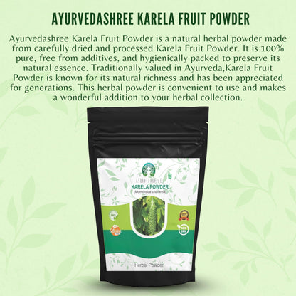 Ayurvedashree Bitter Gourd Momordica Charantia supplement nutrition facts label closeup
