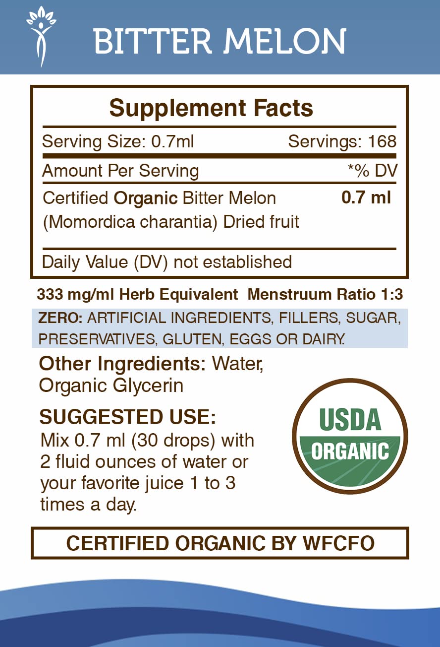 Secrets of the Tribe Momordica charantia glycerite liquid tincture bottle label ingredients and certification details