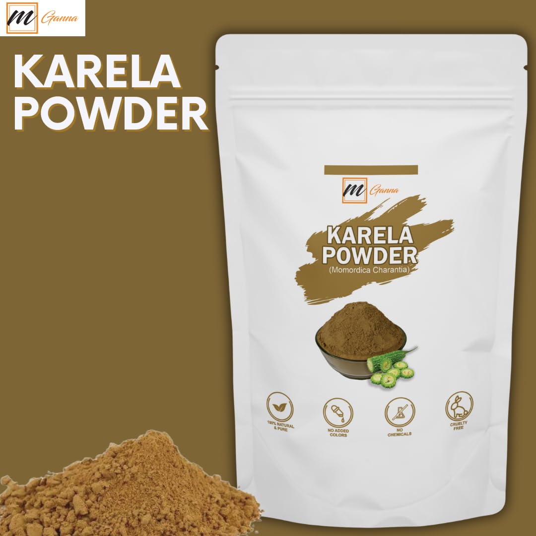Premium natural bitter gourd powder back label showing dietary supplement facts