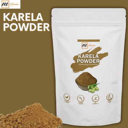 Premium natural bitter gourd powder back label showing dietary supplement facts