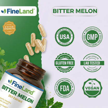 FineLand extra strength bitter melon extract for digestive and metabolic wellness.
