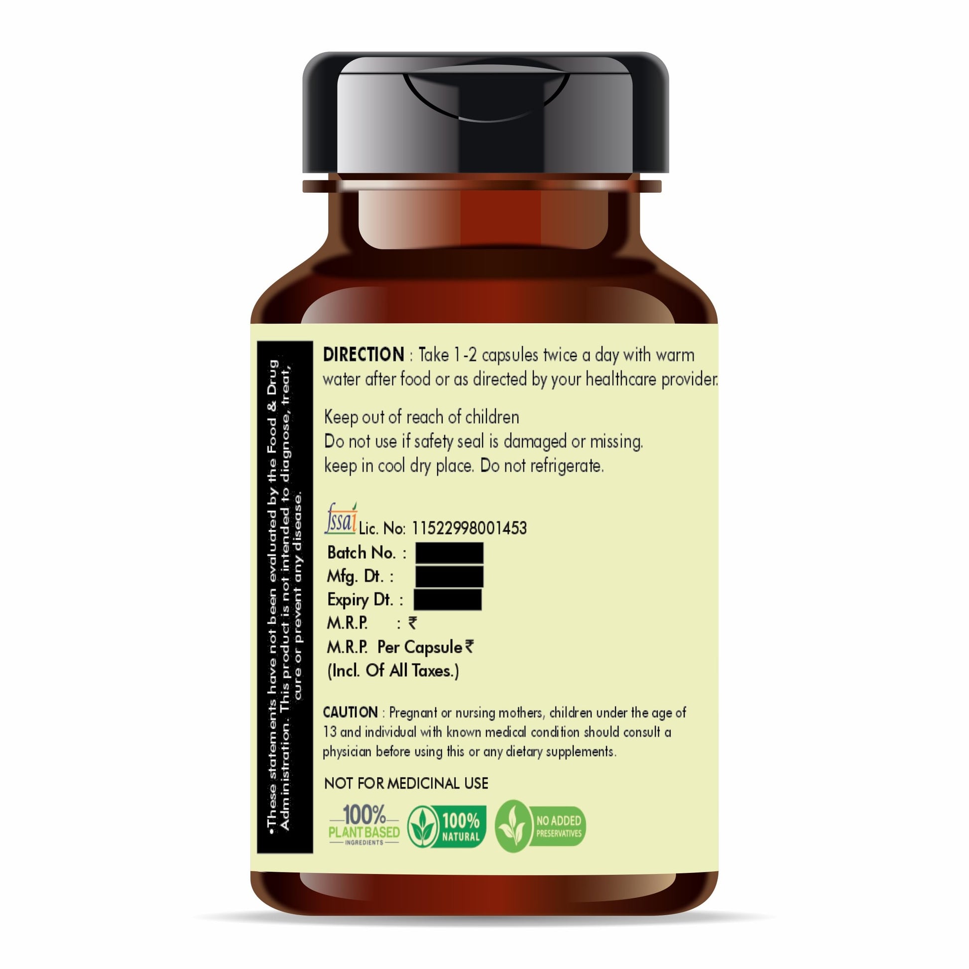 Authentic Ayurvedashree pure bitter melon extract supplement bottle for pancreatic health and blood purification
