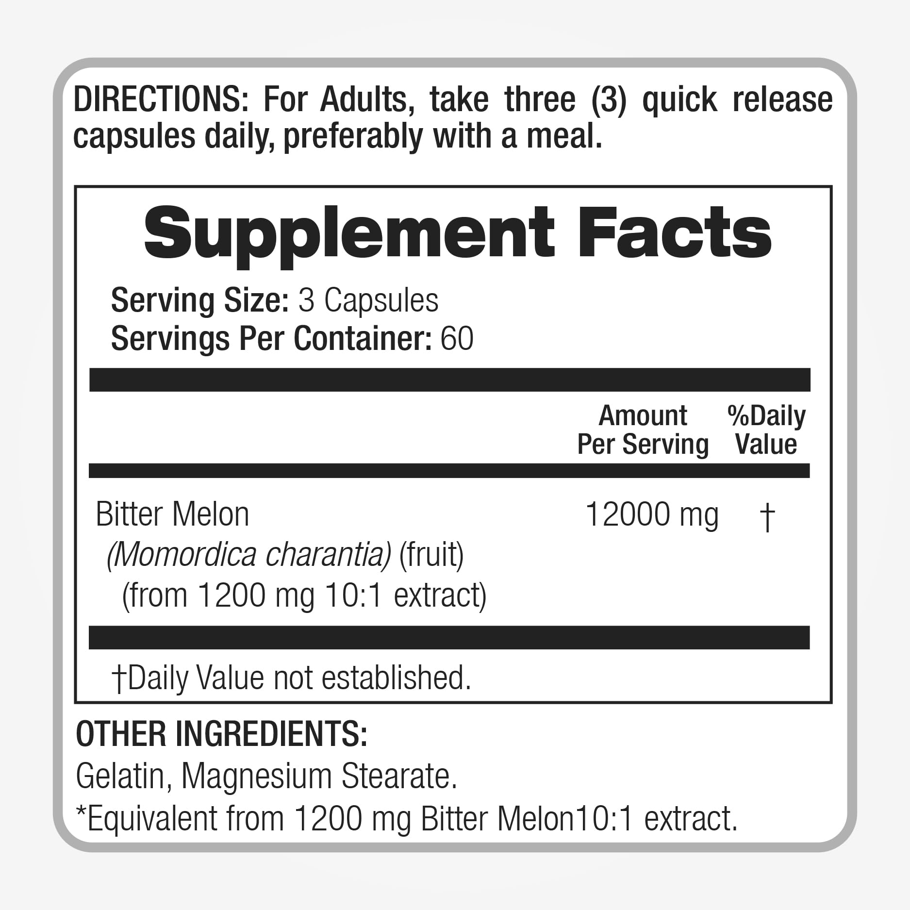 Authentic USA imported Fito Medics Bitter Melon 180 capsules premium packaging view