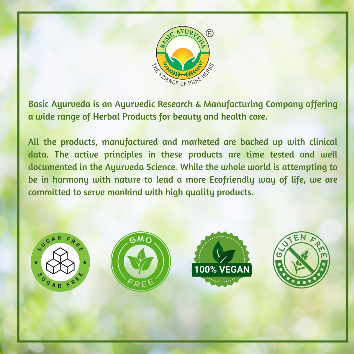 Full range view of the 960ml Basic Ayurveda herbal detox drink bottle packaging