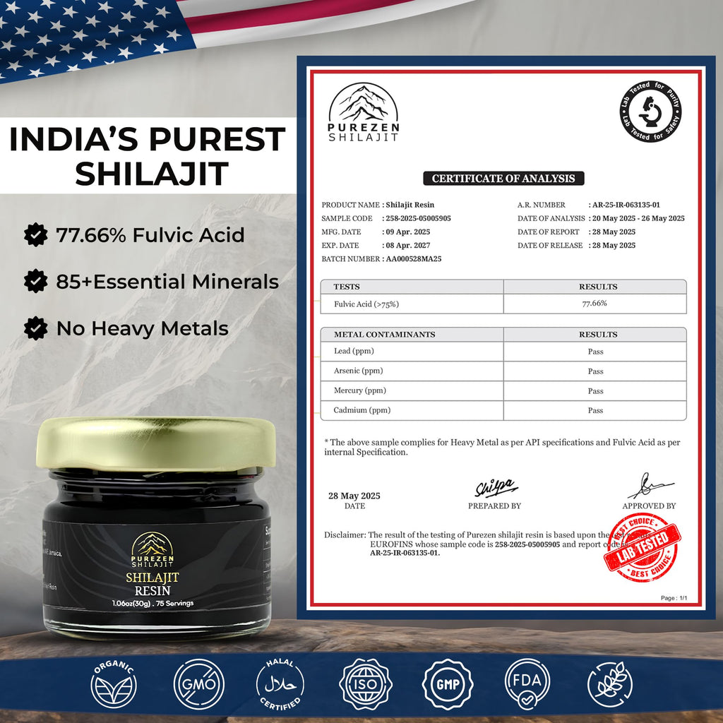 Purezen 30 grams shilajit resin container texture close up view