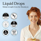 Side view of Pure Himalayan Shilajit packaging detailing the eighty five trace minerals and usage instructions.