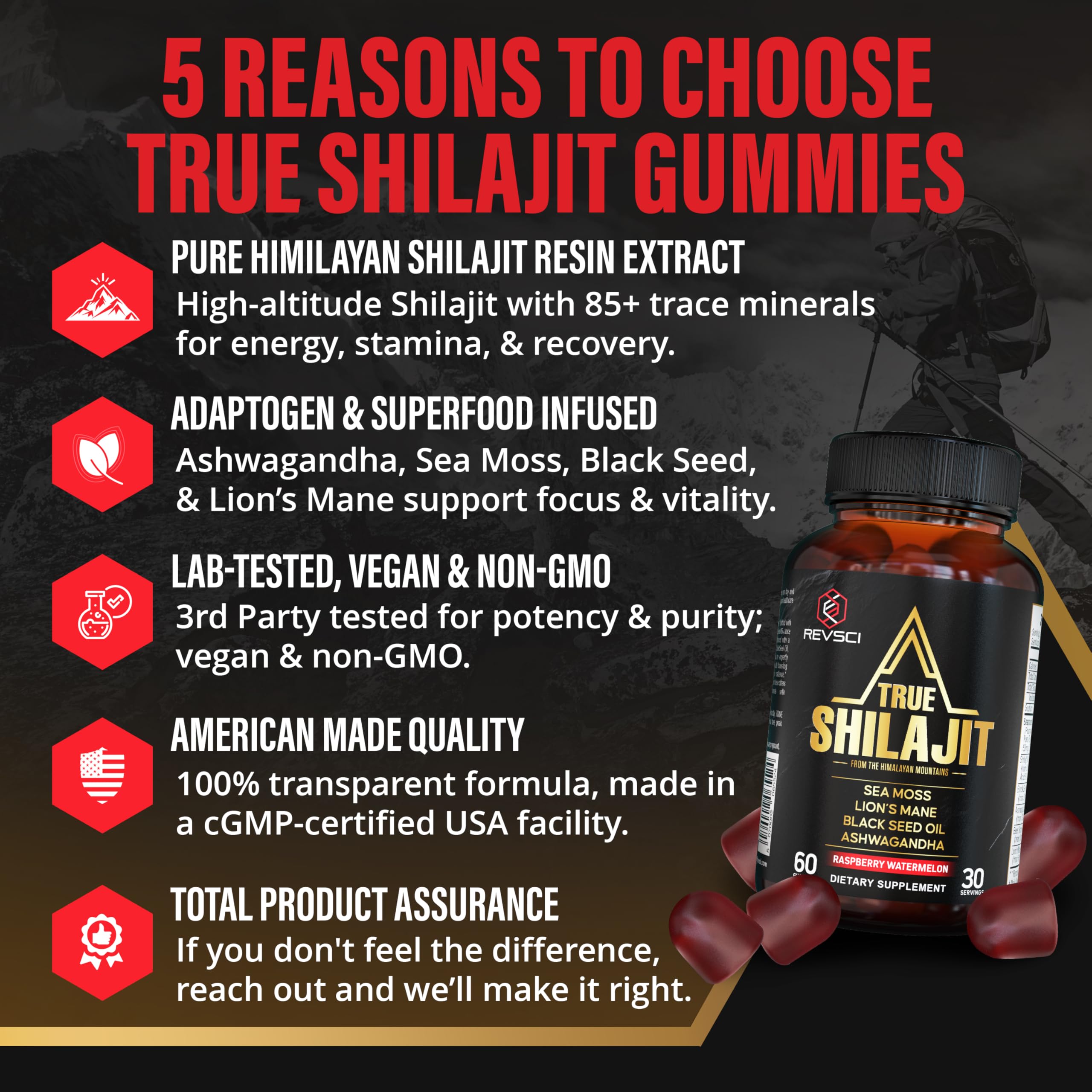 Revolution Science dietary supplement capsules label showing ingredients list