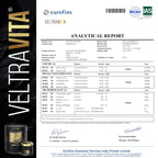 Dark glass jar of VeltraVita gold grade shilajit containing fulvic acid