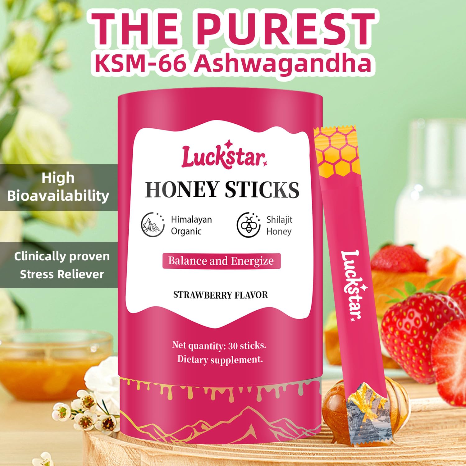Himalayan shilajit and shatavari herbal honey sticks for female hormonal balance