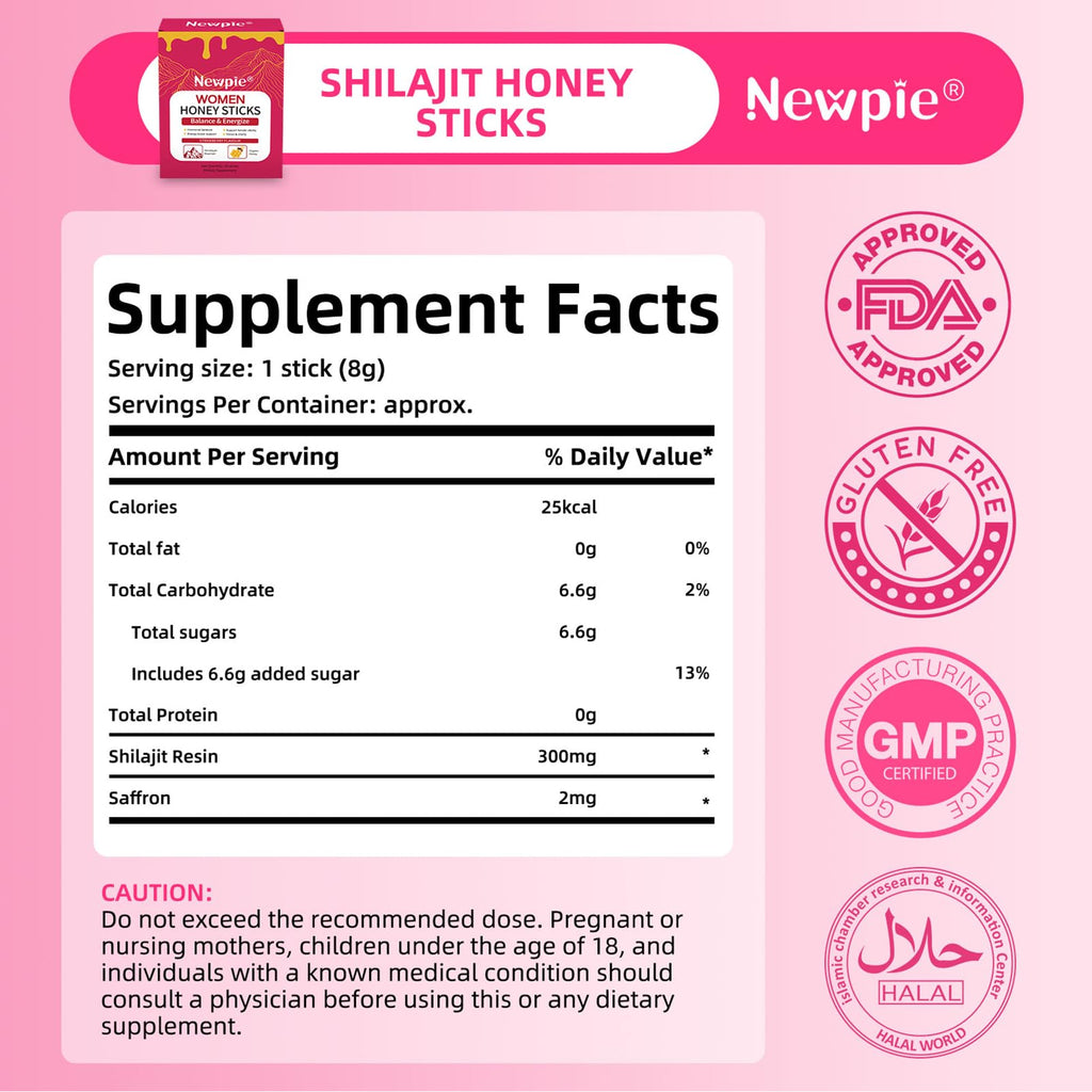 HOWEEJET strawberry flavor shilajit packets displayed with natural ingredients