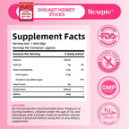 HOWEEJET strawberry flavor shilajit packets displayed with natural ingredients