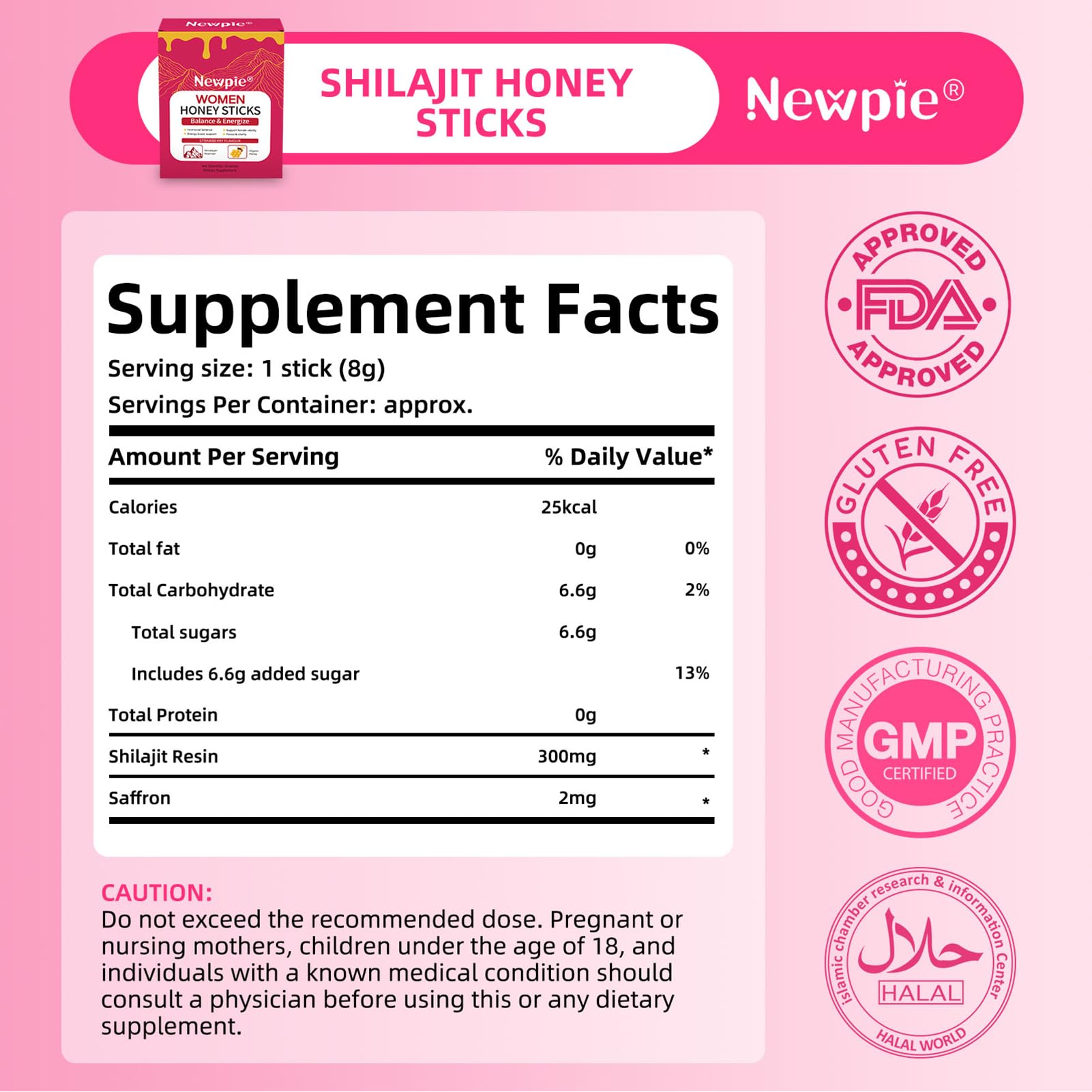 HOWEEJET strawberry flavor shilajit packets displayed with natural ingredients