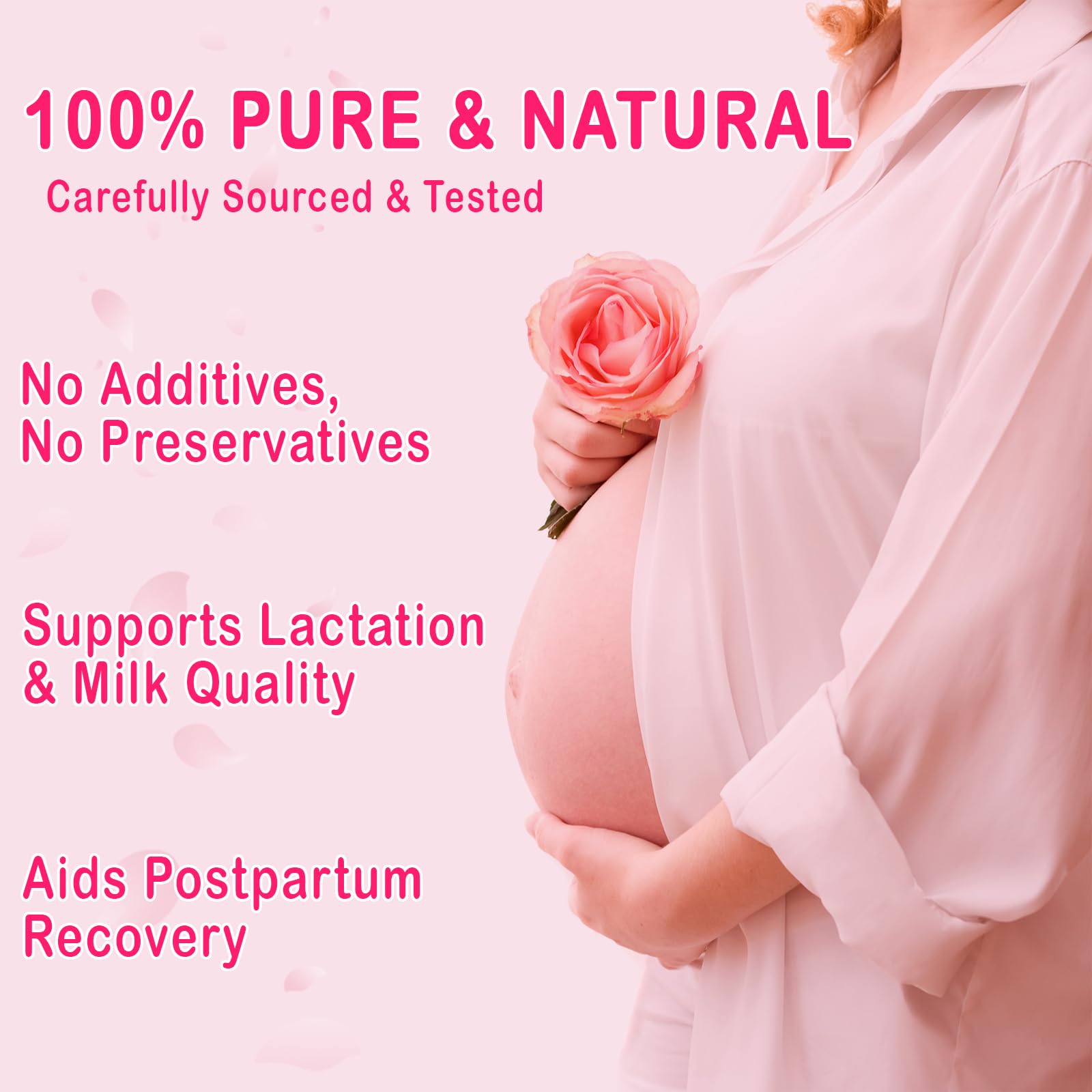 Side profile of Boasi pink container featuring strawberry shilajit for hormonal balance.