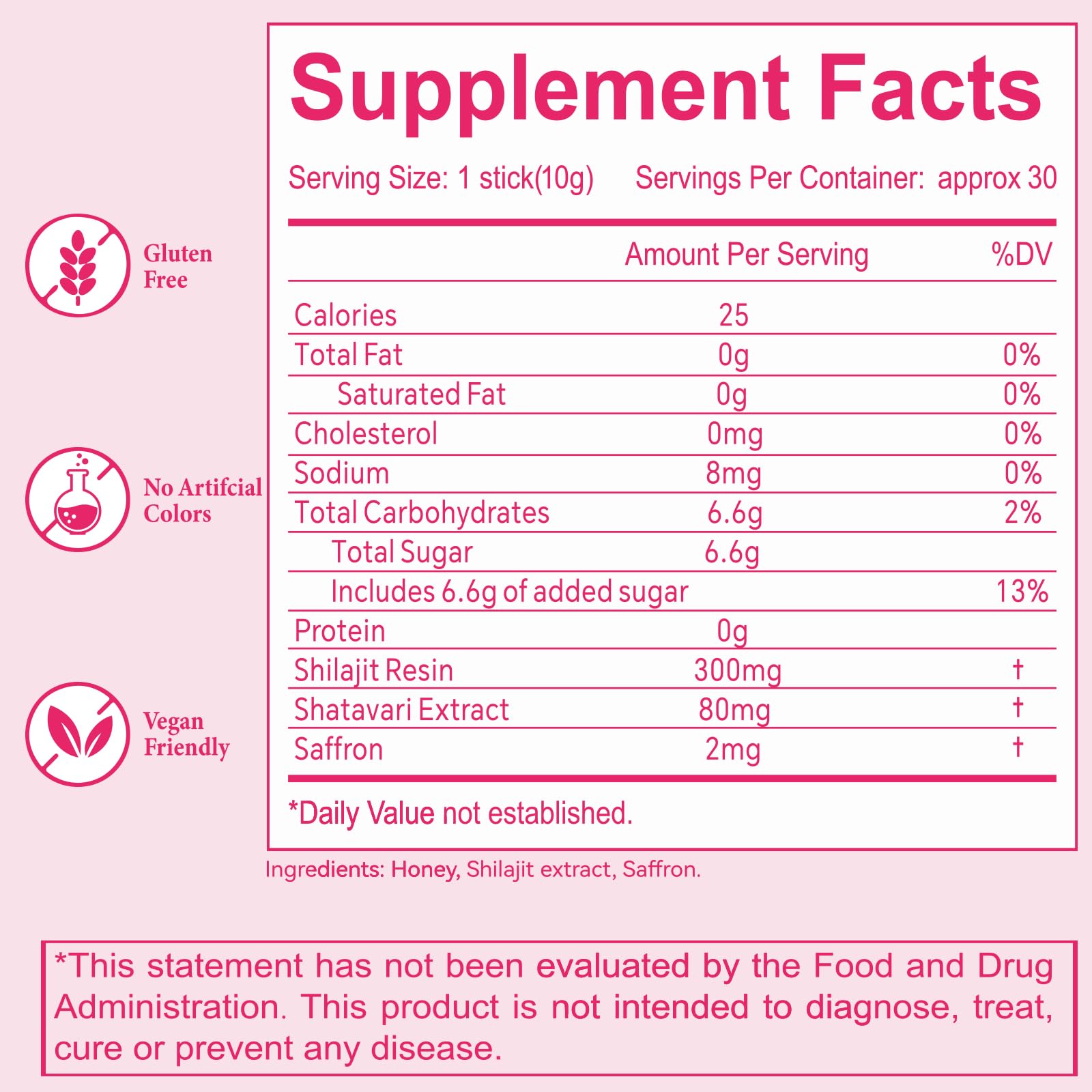 Dista-USA imported strawberry shilajit honey sticks for women energy and stamina boost.