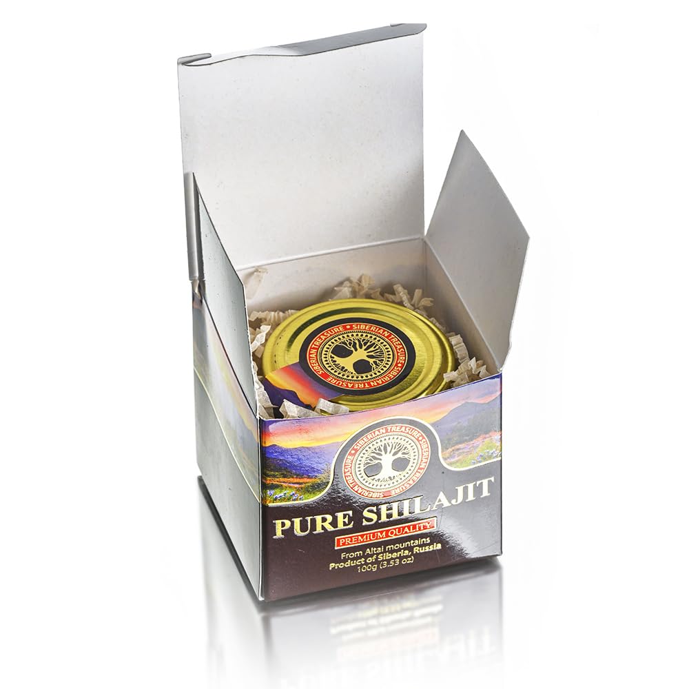 Siberian Treasure Pure Siberian Mumijo dietary supplement jar highlighting clean ingredients