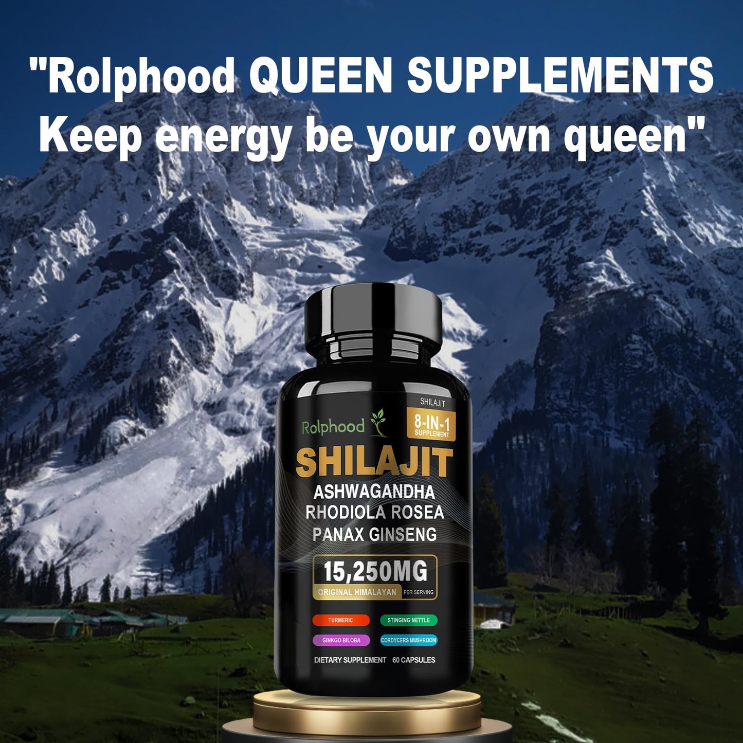 Rolphood authentic USA imported shilajit vegan capsules for energy and vitality