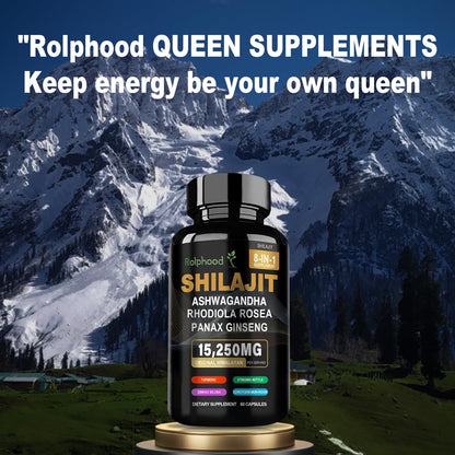 Rolphood authentic USA imported shilajit vegan capsules for energy and vitality