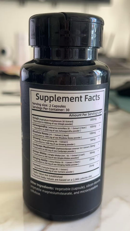 Rolphood pure shilajit 60 count bottle showcasing premium capsule formula