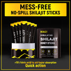 Individual single serve Himalayan shilajit gel packets with saffron and organic honey for on the go vitality.