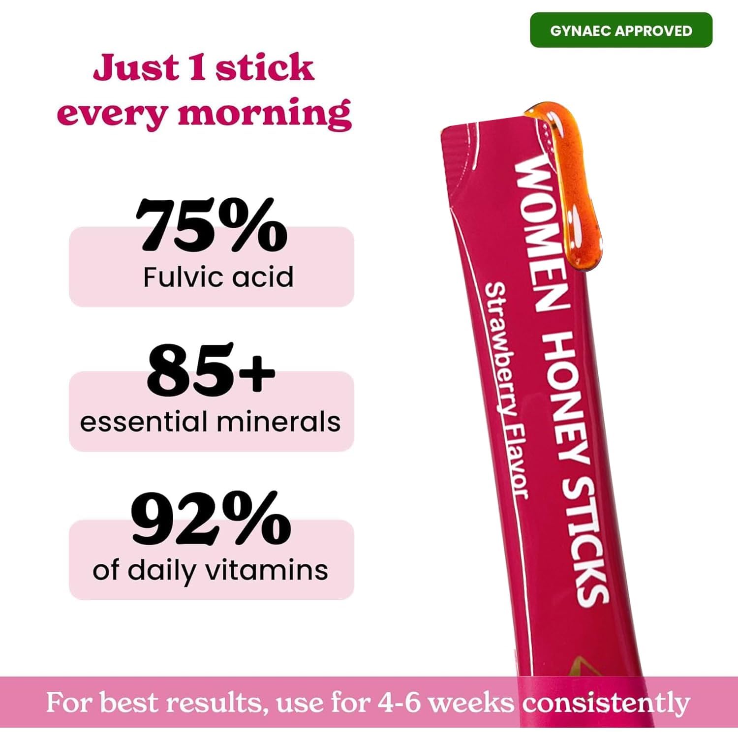 Itiban women honey sticks single serve sachet showing easy tear design