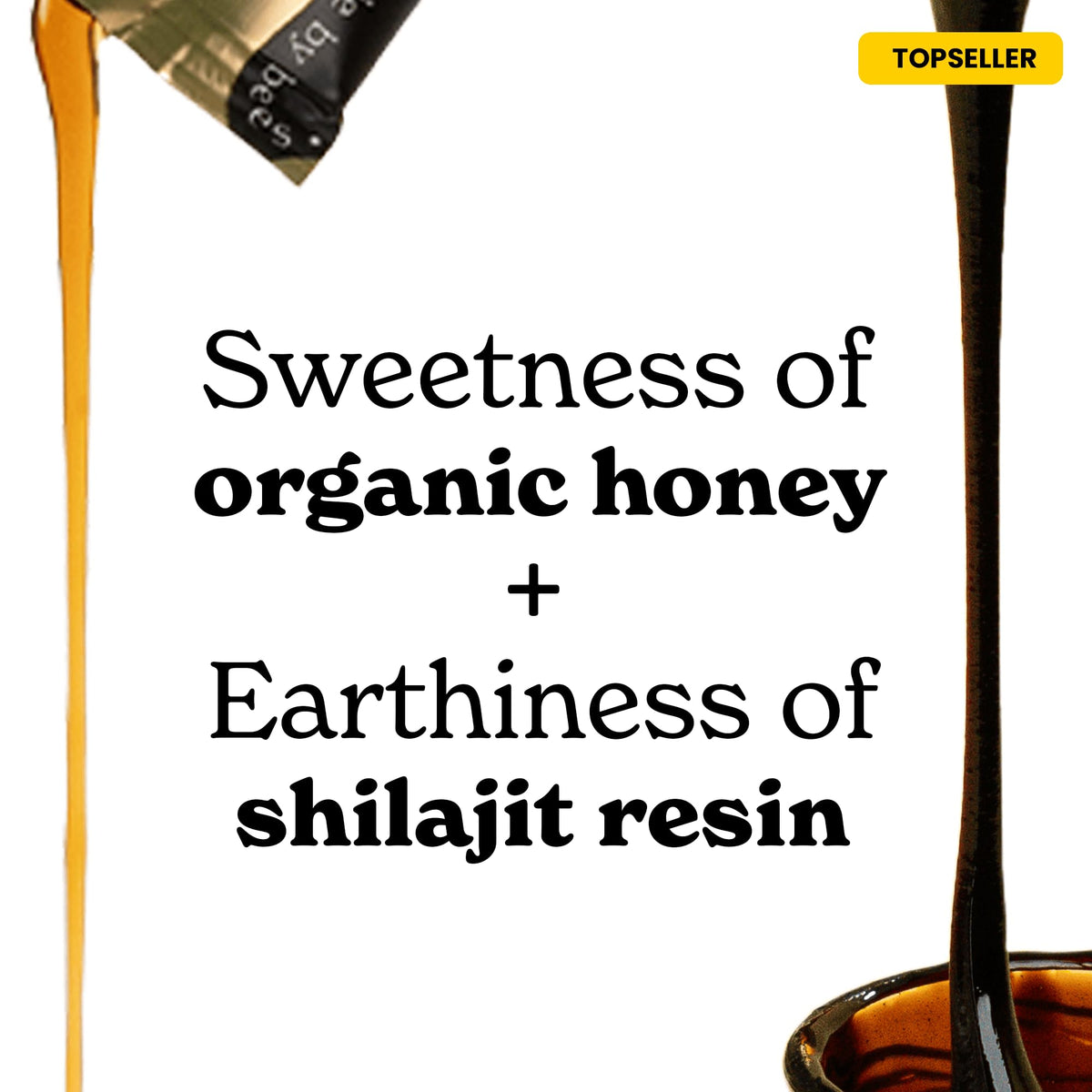 Better Alt Himalayan Shilajit Honey Sticks packaging side panel showing seventy five percent fulvic acid details.
