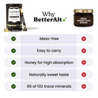 Better Alt travel friendly Shilajit honey sticks being held for daily wellness routine usage.