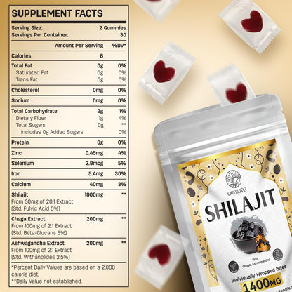 Orbilive 1400 Milligrams sugar free adaptogen supplement with ashwagandha for natural energy booster.