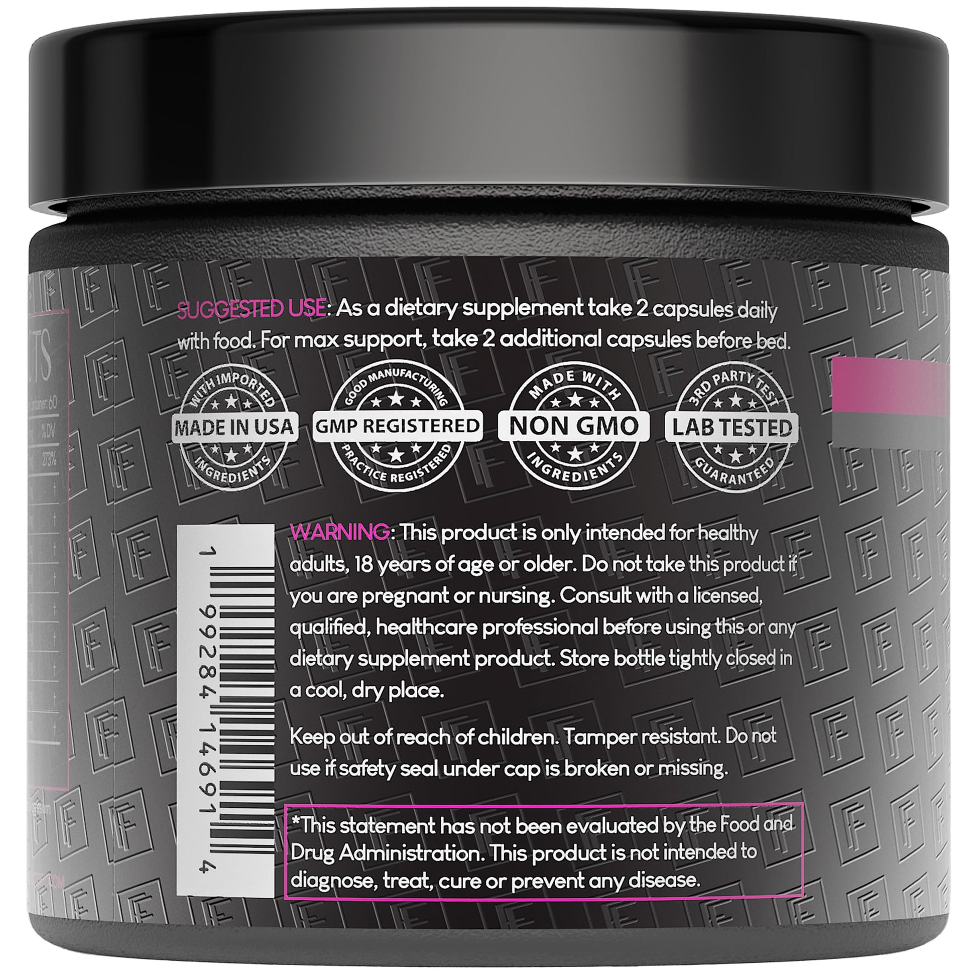 Formulation Factory female vitality supplement capsule count display