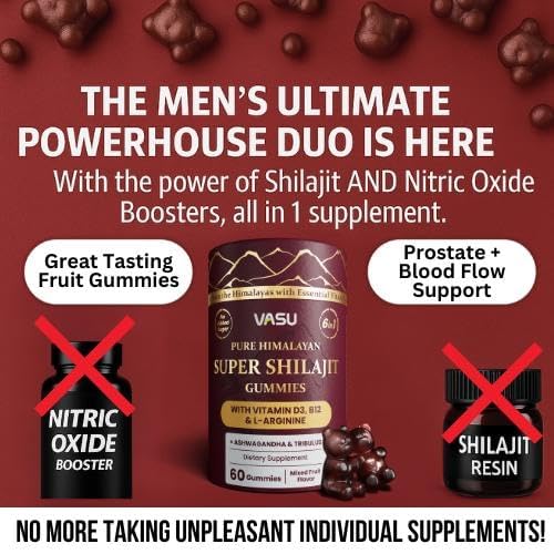 Premium mixed fruit flavored shilajit gummies for men and women stamina enhancement.