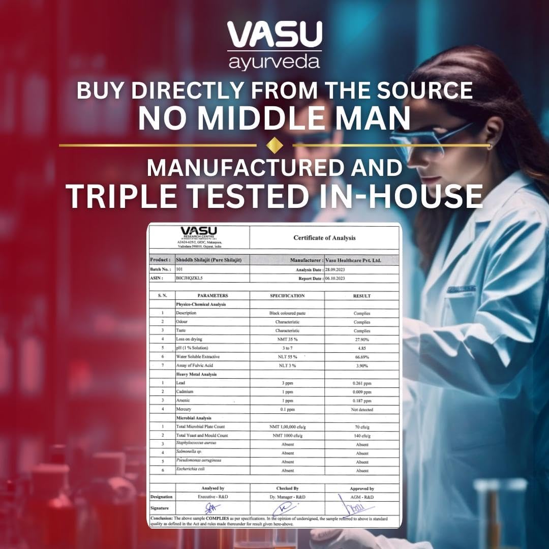 Vasu 6 in 1 multi-nutrient shilajit resin gummies lifestyle view for adult health management.