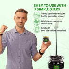Full wellness supplement setup displaying the 30g jar of Wellness Nest Himalayan shilajit
