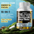 Vitamax premium imported dietary capsules showcasing USA manufactured origin details.