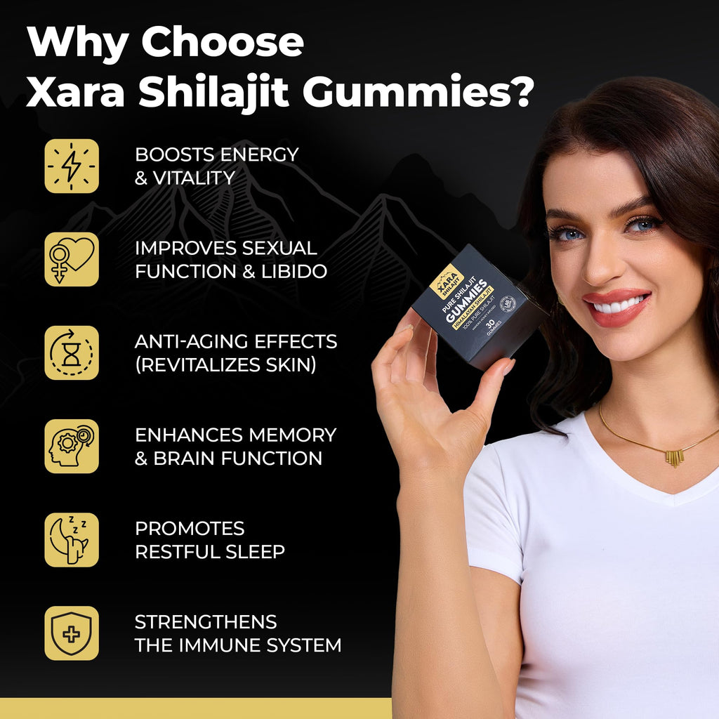 Xara Shilajit manuka honey infused organic herbal resin gummies