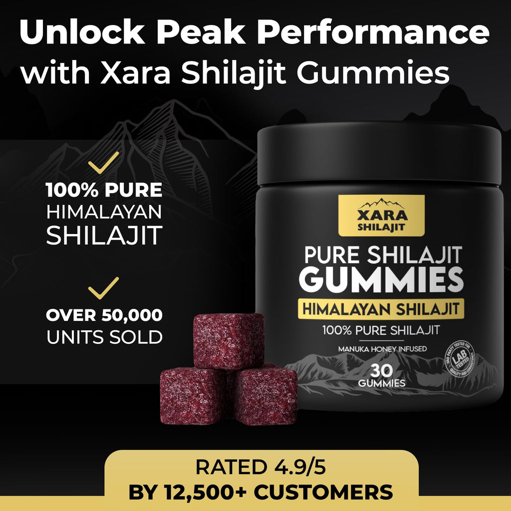 Xara Shilajit premium daily vitality supplement close up texture